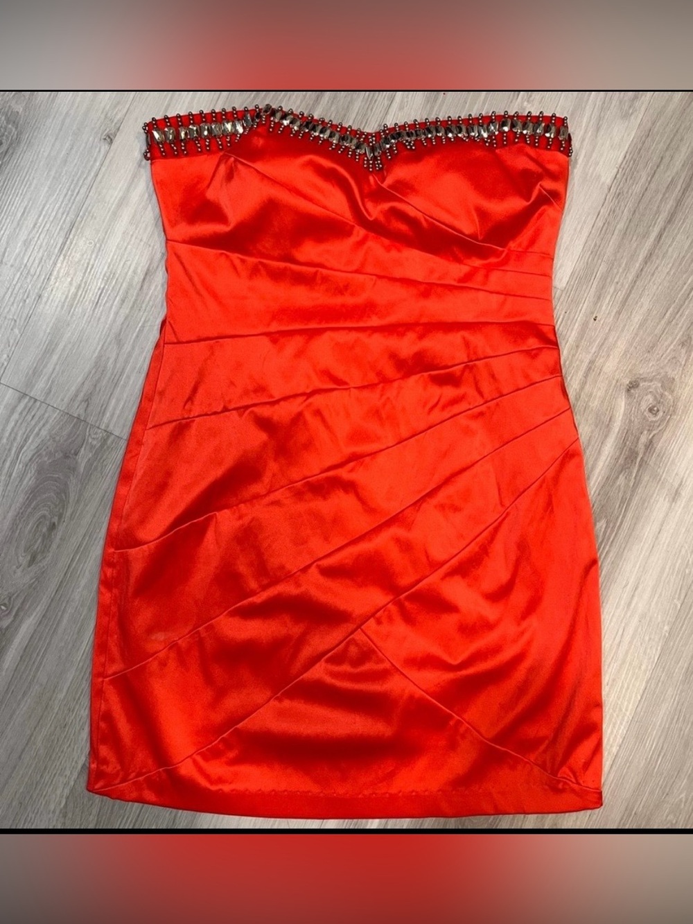 B.‎ DARLIN Elegant Red Strapless Dress